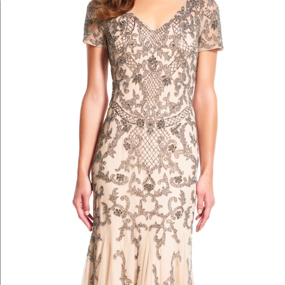 NWT Adrianna Papell Beaded Mermaid Dress